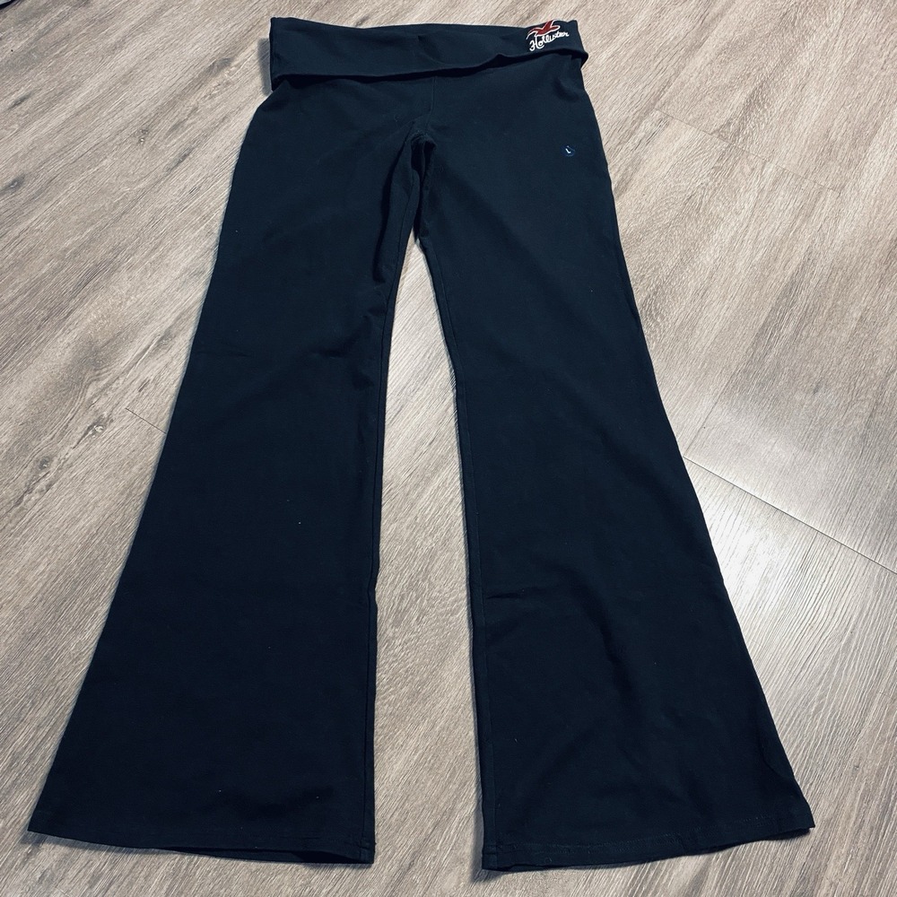 New With Tags Hollister Yoga Pants Womens Fold Over Black S. Large Active Wear